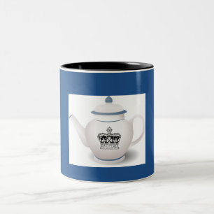 Taza Bicolor Mug de tetera en inglés de la Corona Real