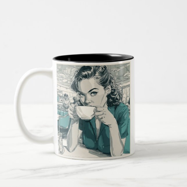 Taza Bicolor Mug del café (Izquierda)