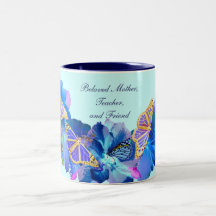 Mug del Día de la Madre Azul tropical