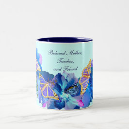 Taza Bicolor Mug del Día de la Madre Azul tropical