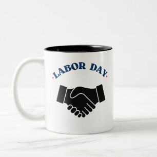 Taza Bicolor Mug del Día del Trabajo - Diseño Patriótico Rojo, 