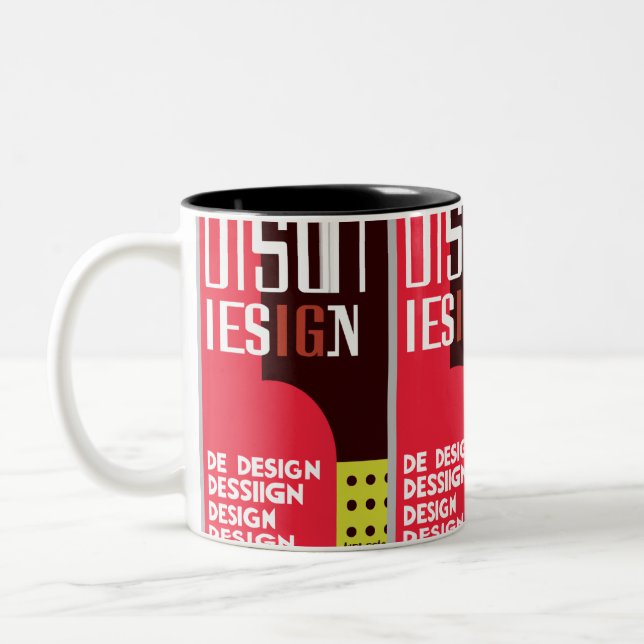 Taza Bicolor Mug. del diseñador gráfico negrita (Izquierda)