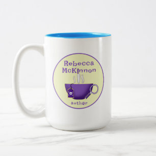 Taza Bicolor Mug del logotipo del autor de misterio de Rebecca