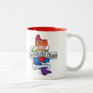 Taza Bicolor Mug del orgullo LGBT en la isla de Bainbridge