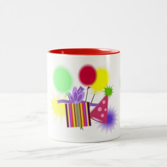Taza Bicolor Mug del partido de cumpleaños (Centro)