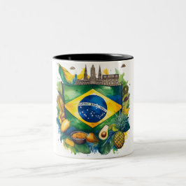 Taza Bicolor Mug del Patrimonio de Brasil - Iconos culturales y