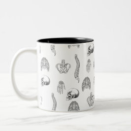 Taza Bicolor Mug del patrón del esqueleto humano