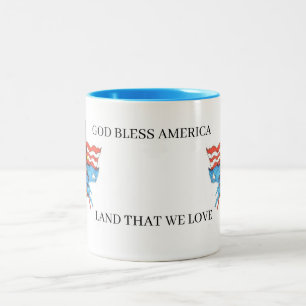 Taza Bicolor Mug: Dios bendiga a Estados Unidos