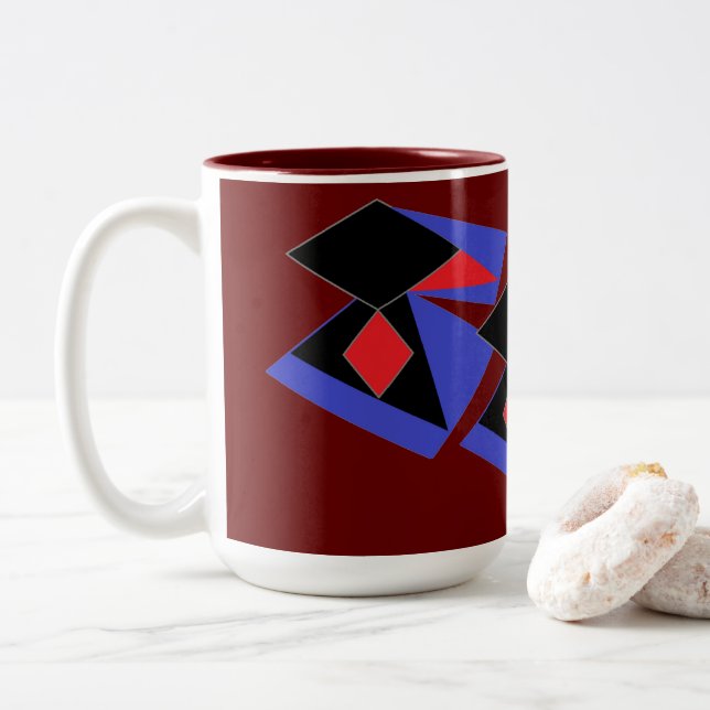 Taza Bicolor Mug: Diseño abstracto (Con donut)