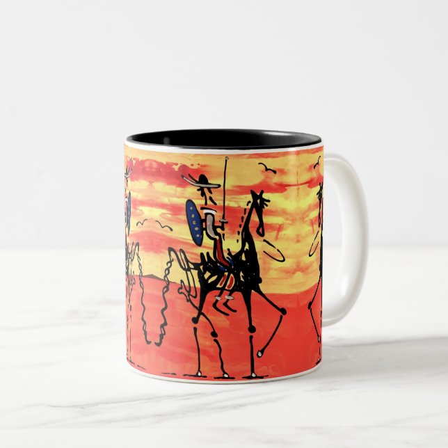 Taza Bicolor Mug Don Quijote De Dos Tonos (Anverso derecho)