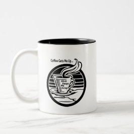 Taza Bicolor Mug: El café me levanta, Jesús me mantiene en marc