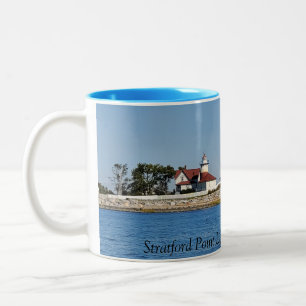 Taza Bicolor Mug: Faro Stratford Point, Stratford, CT