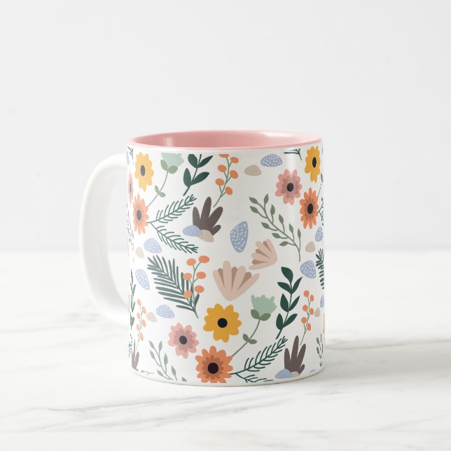 Taza Bicolor Mug. flor margarita (Anverso izquierdo)