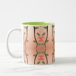 Taza Bicolor Mug Floral de dulce de coral