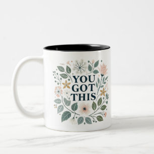 Taza Bicolor Mug Floral Positiva