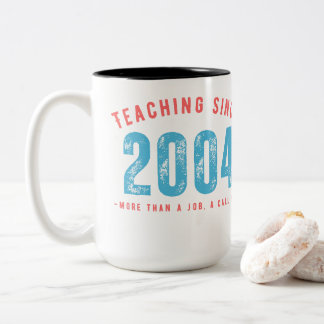 Taza Bicolor Mug for teacher | Teaching since 2004