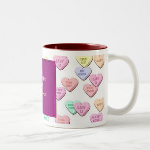 Taza Bicolor Mug fotográfico del patrón de los corazones de los