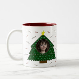 Taza Bicolor Mug fotográfico navideño personalizado