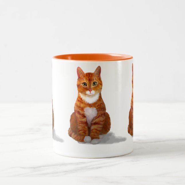 Taza Bicolor Mug. gato amarillo tabulado (Centro)