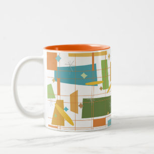 Taza Bicolor Mug geométrico de mediados de siglo