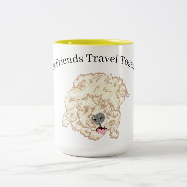 Taza Bicolor Mug: Goldendoodle (Centro)