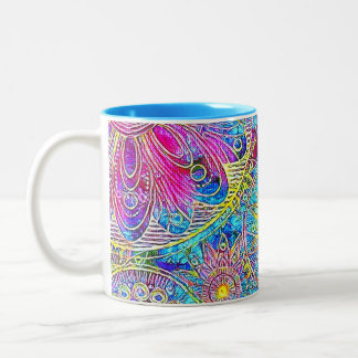 Taza Bicolor Mug gráfico azul y rosa