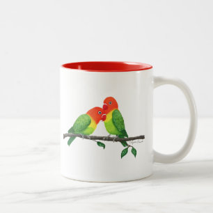 Taza Bicolor Mug Inspiradora de los pájaros, 11 onzas