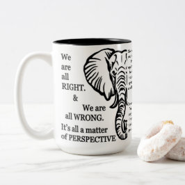 Taza Bicolor Mug inspiradora - Los ciegos y el elefante