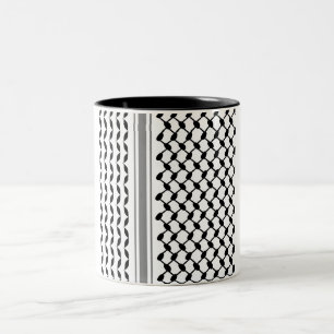 Taza Bicolor Mug Kufiya negra palestina