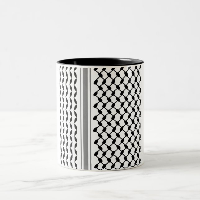 Taza Bicolor Mug Kufiya negra palestina (Centro)