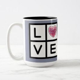 Taza Bicolor Mug "L-O-V-E Grid"