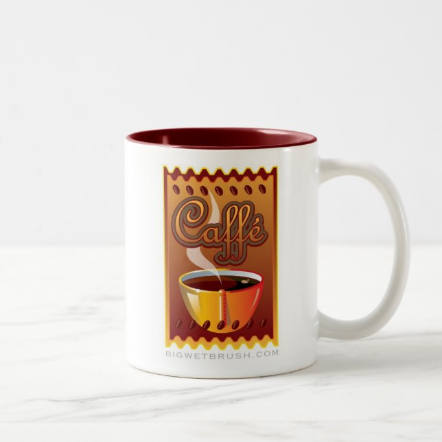 Taza Bicolor Mug_logo design1 del café (Derecha)