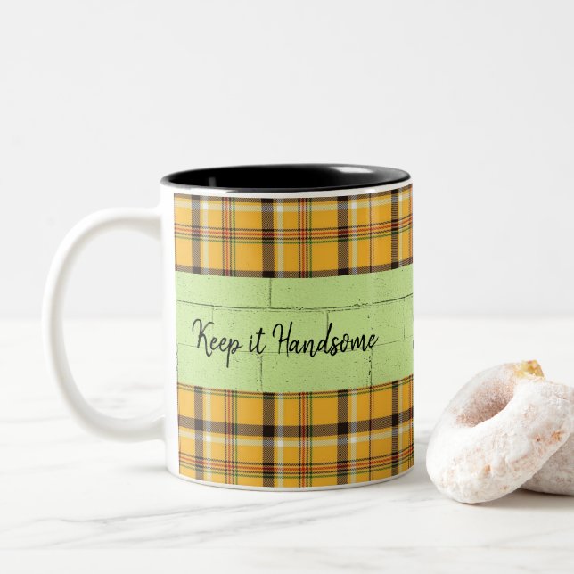 Taza Bicolor Mug Manténgalo Guapo (Con donut)