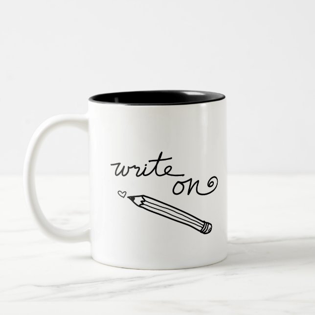 Taza Bicolor Mug manuscrita del escritor - "Escribir" (Izquierda)