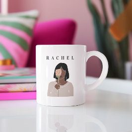 Taza Bicolor Mug Minimalista moderna femenina