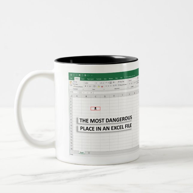 Taza Bicolor Mug. motivacional de trabajo de Excel (Izquierda)
