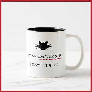 Taza Bicolor Mug mundial de gato bonito