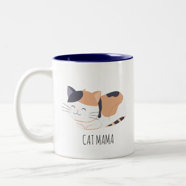Taza Bicolor Mug personalizada de gato de calico (Izquierda)