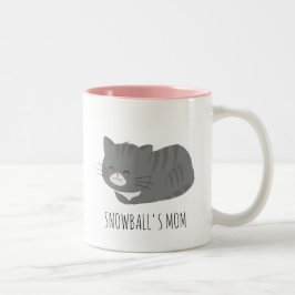 Taza Bicolor Mug personalizada de gato gris lindo