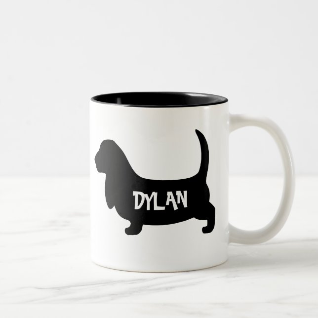 Taza Bicolor Mug personalizada de Hound Basset (Derecha)