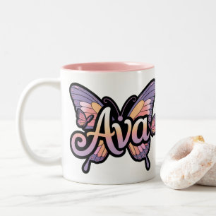 Taza Bicolor Mug personalizado - Ava Butterfly Design Mug