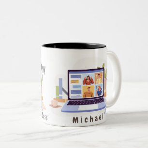 Taza Bicolor Mug personalizado de clase de zoom 2022 de Pioneer