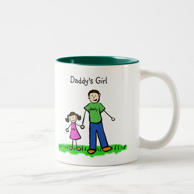 Taza Bicolor Mug (Personalizar) de Papi's Little Girl Brunette (Derecha)