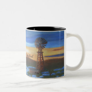 Taza Bicolor Mug - Pintura de petróleo - La puesta del sol es b