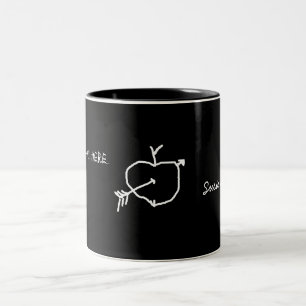 Taza Bicolor Mug - pizarra con texto