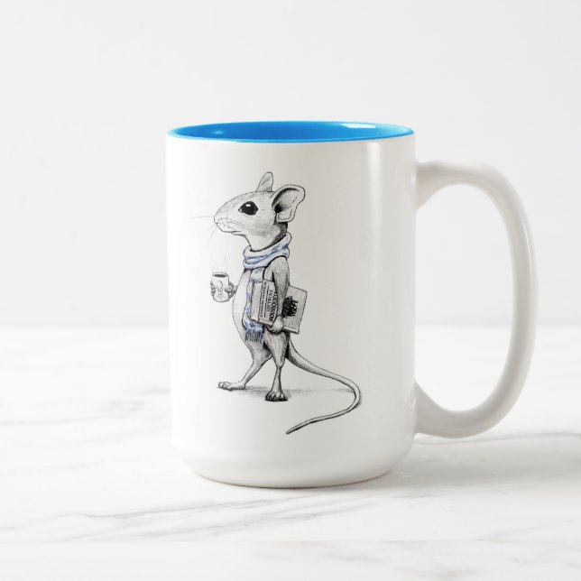 Taza Bicolor Mug. ratón de libro (Derecha)