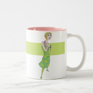 Taza Bicolor Mug rayado rosado ingénico