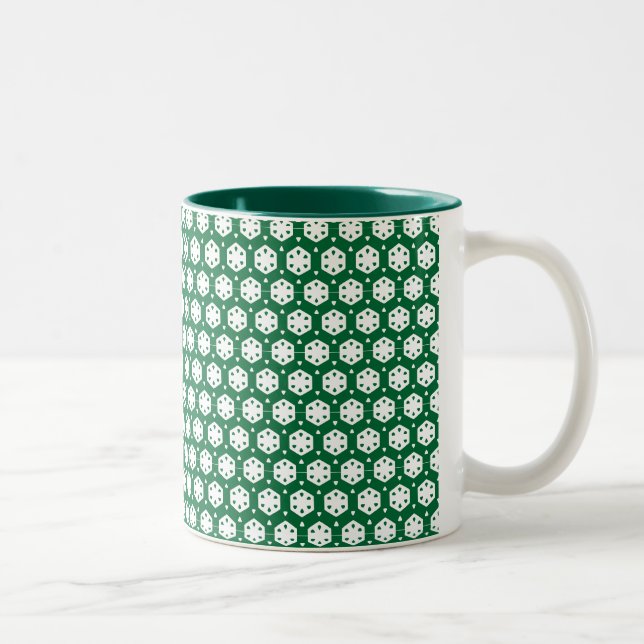 Taza Bicolor Mug - Rivetos blancos estilizados en filas (Derecha)