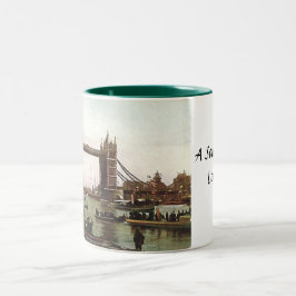 Taza Bicolor Mug Souvenir de Londres - Puente Tower