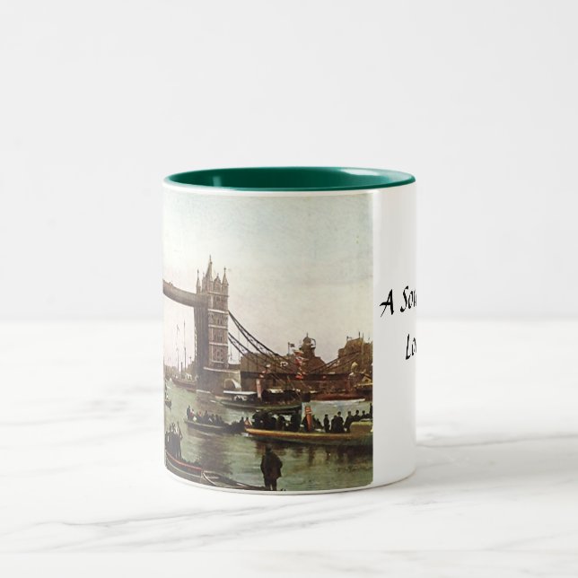 Taza Bicolor Mug Souvenir de Londres - Puente Tower (Centro)
